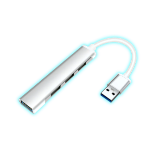 Hub Aluminio Usb 3.0 Multiplicador 4 Puertos Alta Velocidad Color Plateado